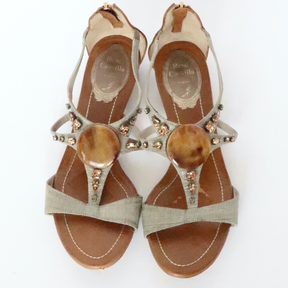 Rene Caovilla Shoes - Rene Caovilla embellished low heel sandals size 36